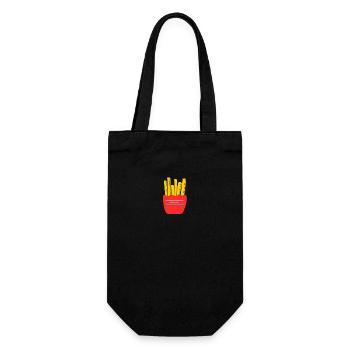 Pommes-Tuete fast food pommes beliebt essen - Geschenkbeutel für Flaschen - Schwarz - Vorne
