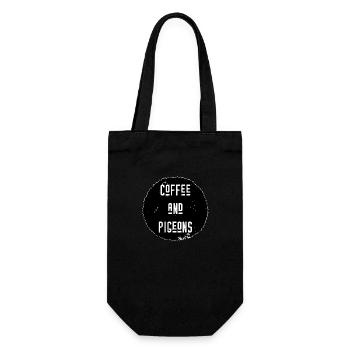 Alles was ich brauche sind Kaffee und Tauben - Geschenkbeutel für Flaschen - Schwarz - Vorne