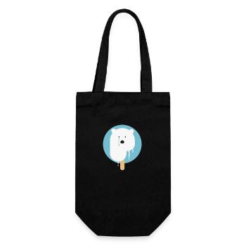 Earth day Eisbär - Geschenkbeutel für Flaschen - Schwarz - Vorne