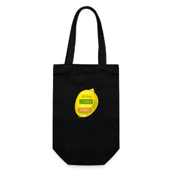 Zitronen, Limonade, lustige Sprüche - Geschenkbeutel für Flaschen - Schwarz - Vorne