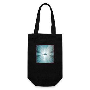 Plane over skyscrapers - Gift Bag for Bottles - black - Front