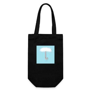 Canne de Noël avec des nuages - Sac à bouteille - noir - Devant