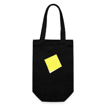 gelber Notizzettel , Klebezettel , sticky note - Geschenkbeutel für Flaschen - Schwarz - Vorne