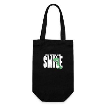 Dino dinosaur smile laugh teeth gift - Gift Bag for Bottles - black - Front