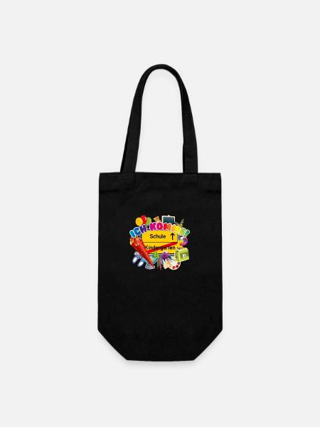 Kita-Abgänger - Hallo Schule, ich komme! - Geschenkbeutel für Flaschen - Schwarz