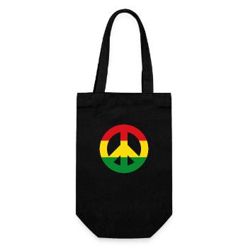 Friedenszeichen Reggae - Geschenkbeutel für Flaschen - Schwarz - Vorne