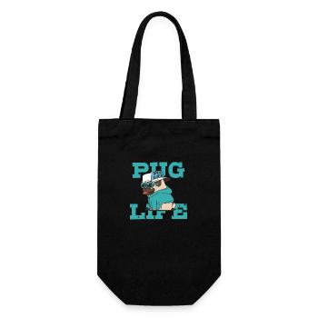 Pug Life - Geschenkbeutel für Flaschen - Schwarz - Vorne
