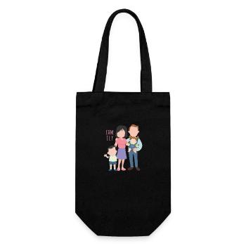 family - Gift Bag for Bottles - black - Front