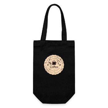 Kaffee - Geschenkbeutel für Flaschen - Schwarz - Vorne