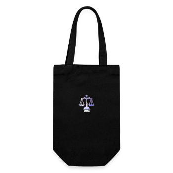 Sternzeichen Waage Horoskop Geschenkidee - Geschenkbeutel für Flaschen - Schwarz - Vorne