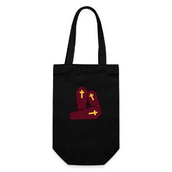 crew many team 3 friends casket burial cross gra - Gift Bag for Bottles - black - Front