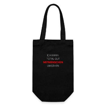 Dealing with fellow human beings | Joke saying funny gift - Gift Bag for Bottles - black - Front