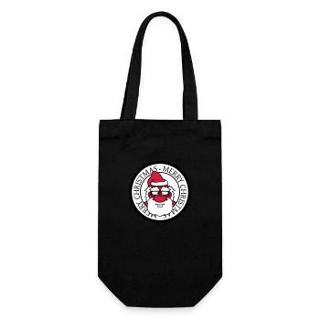 santa claus round circle stamp nikolaus weihnac - Gift Bag for Bottles - black - Front