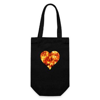 herz aus feuer - Geschenkbeutel für Flaschen - Schwarz - Vorne