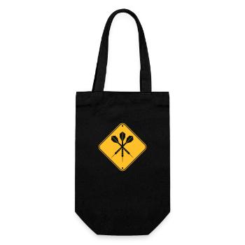 remarque panneau d'avertissement attention billet de zone d'avertissement - Sac à bouteille - noir - Devant