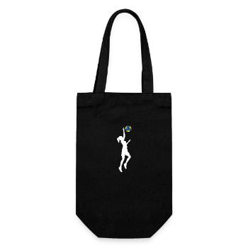 Volleyball Beach Frau Sonne Geschenk Hobby Sport - Geschenkbeutel für Flaschen - Schwarz - Vorne