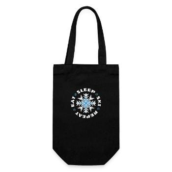 Eat Sleep Ski Repeat - Geschenkbeutel für Flaschen - Schwarz - Vorne