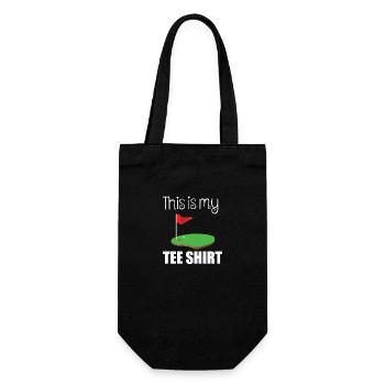 Tee Golf Sprüche Witzig Lusttig Lieblingsplatz - Geschenkbeutel für Flaschen - Schwarz - Vorne