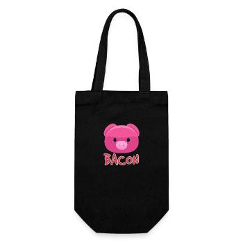 Bacon Schwein - Geschenkbeutel für Flaschen - Schwarz - Vorne