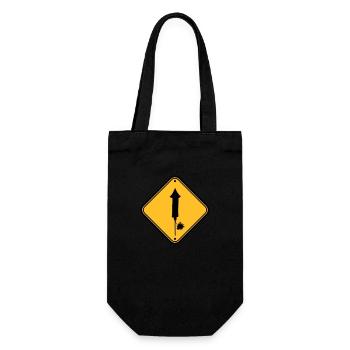 danger warning sign caution caution danger zone - Gift Bag for Bottles - black - Front