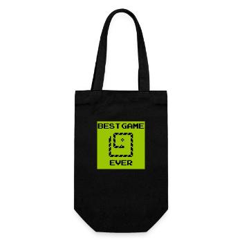 snake gamer 3210 handy pixel retro 90er nerd handy - Geschenkbeutel für Flaschen - Schwarz - Vorne