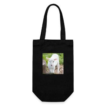 Lämmchen (Ovis) Lamm - Geschenkbeutel für Flaschen - Schwarz - Vorne
