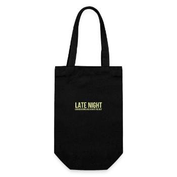 Late Night | Vibes Inspiration Saying Gift - Gift Bag for Bottles - black - Front