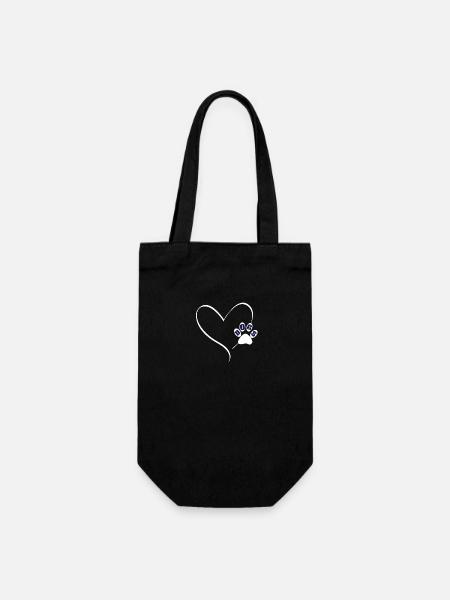 Hunde Hund dogs Pfote Herz,Love Shirt Geschenke - Geschenkbeutel für Flaschen - Schwarz