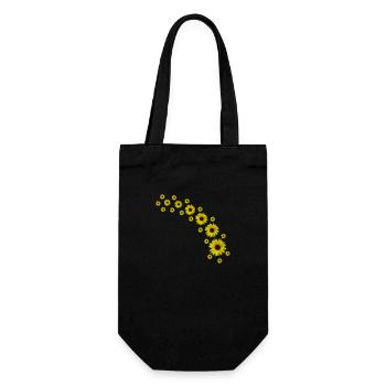 Sonnenblumen, Sonnenblume, Blumen - Geschenkbeutel für Flaschen - Schwarz - Vorne