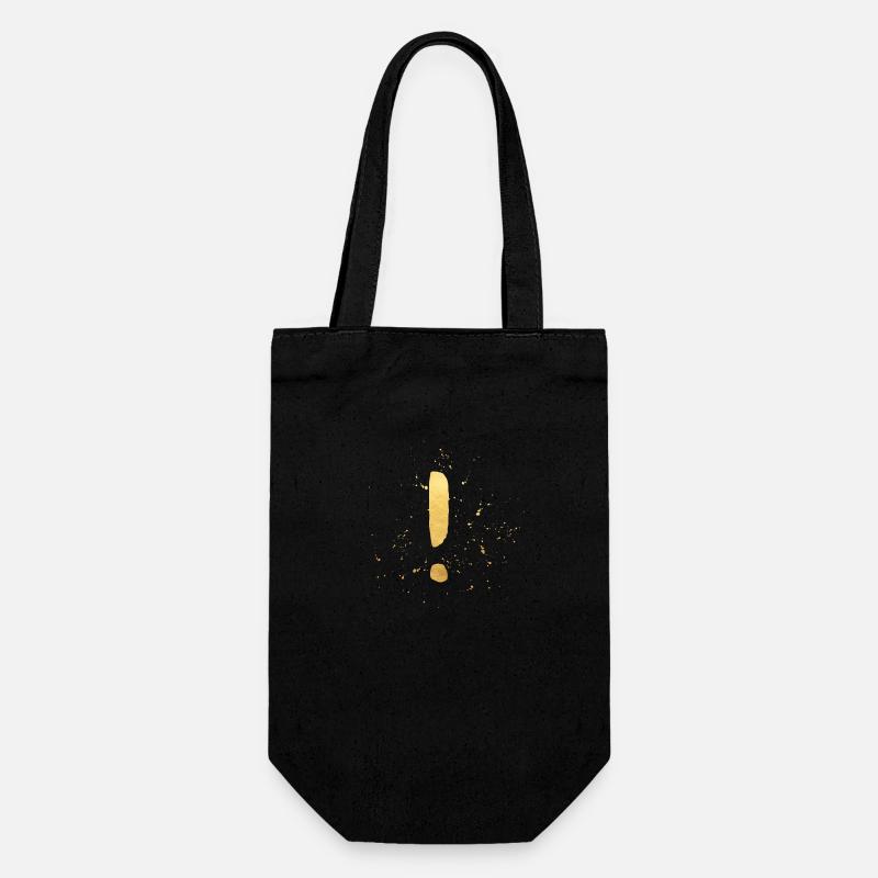 Exclamation mark! gold decoration icon & gift - Gift Bag for Bottles - black