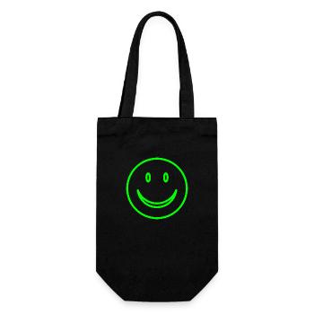 Smiling Face - Smile - Gift Bag for Bottles - black - Front