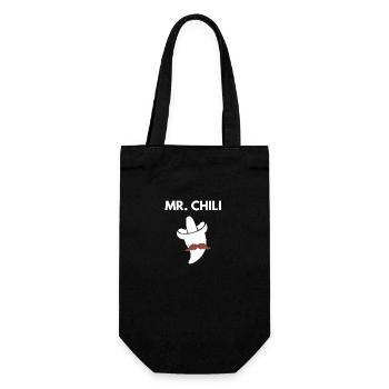 Mr Chili Schnurrbart Sombrero - Geschenkbeutel für Flaschen - Schwarz - Vorne