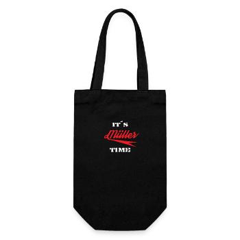 It´s Müller time,Name Nachnahme shirt Geschenk - Geschenkbeutel für Flaschen - Schwarz - Vorne