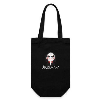 Jigsaw as Doll - Puzzle als Puppe - Geschenkbeutel für Flaschen - Schwarz - Vorne