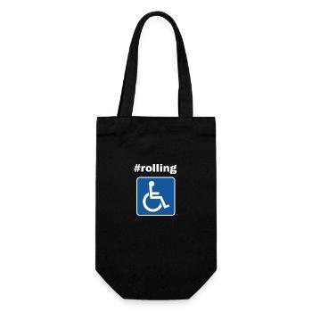 rollstuhl - Geschenkbeutel für Flaschen - Schwarz - Vorne