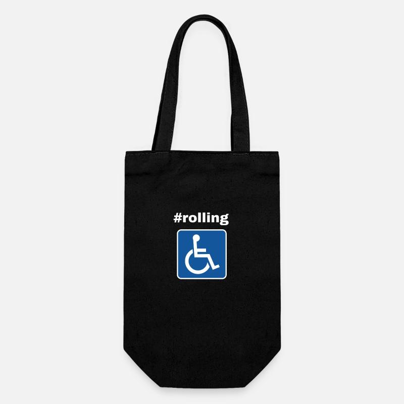 rollstuhl - Geschenkbeutel für Flaschen - Schwarz