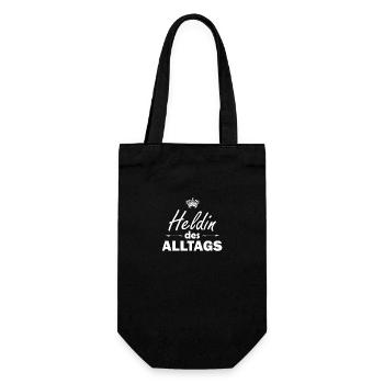 Heldin des Alltags Muttertag - Geschenkbeutel für Flaschen - Schwarz - Vorne