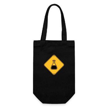 attention science bouclier note attention - Sac à bouteille - noir - Devant