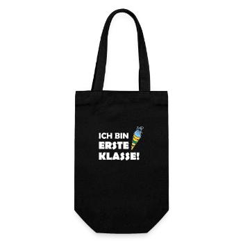 Ich bin erste Klasse! Schulanfänger-Shirt - Geschenkbeutel für Flaschen - Schwarz - Vorne