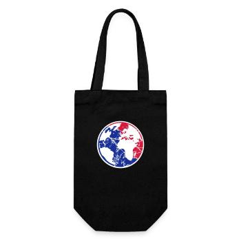 red blue earth planet world world travel scratch cracks - Gift Bag for Bottles - black - Front