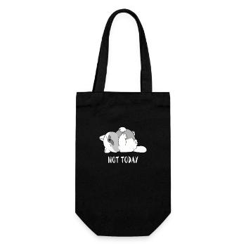 Katze heute nicht Faulhheit faul Geschenk Katzen - Geschenkbeutel für Flaschen - Schwarz - Vorne