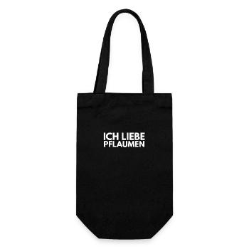 ich liebe Pflaumen - Geschenkbeutel für Flaschen - Schwarz - Vorne