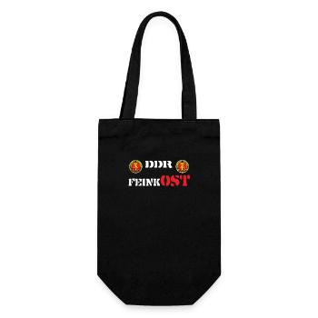 DDR Feinkost-OST,Humor Essen Delikatessen,Koch, - Geschenkbeutel für Flaschen - Schwarz - Vorne