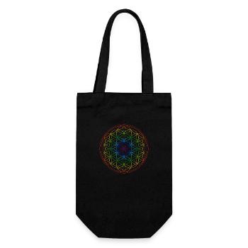 flower of Life - Gift Bag for Bottles - black - Front