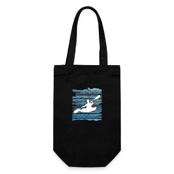 Kajak Paddeln Fluss Sport Wasser Kanu Geschenkidee - Geschenkbeutel für Flaschen - Schwarz - Vorne