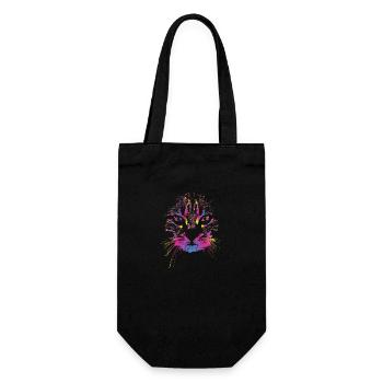 Chat coloré - Sac à bouteille - noir - Devant