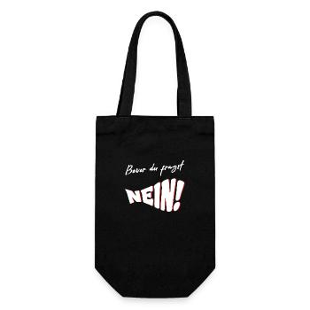 Before you ask NO - Gift Bag for Bottles - black - Front