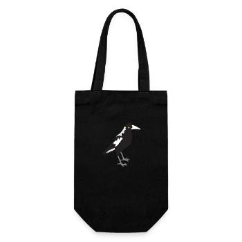 Maggie magpie serious face - Gift Bag for Bottles - black - Front