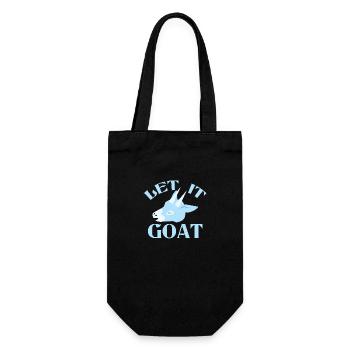 laisse-le chèvre avec un jeu de mots drôle - Sac à bouteille - noir - Devant