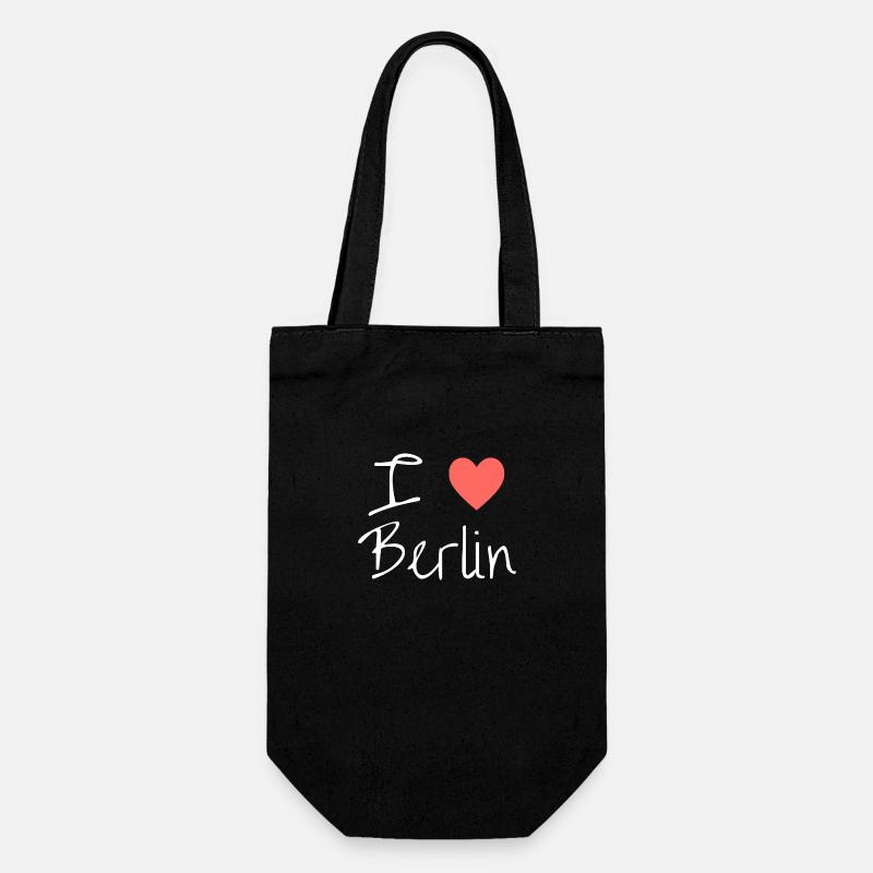 i love Berlin - Geschenkbeutel für Flaschen - Schwarz